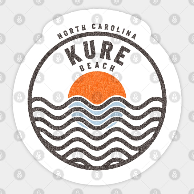 Kure Beach, NC Summertime Vacationing Sunrise Waves Sticker by Contentarama